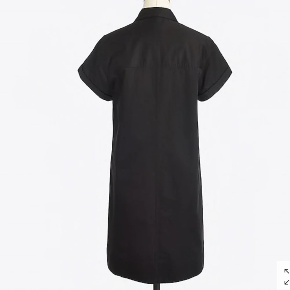 J. Crew Black Cap-Sleeve Shirt Dress